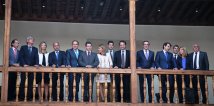 Los Alcaldes de las 13 ciudadetras el acto  institucional celebrado en Ávila